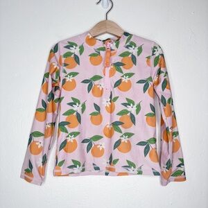 Ruffle Butts Rash Guard Long Sleeve Top Oranges Pink Size 5 EUC